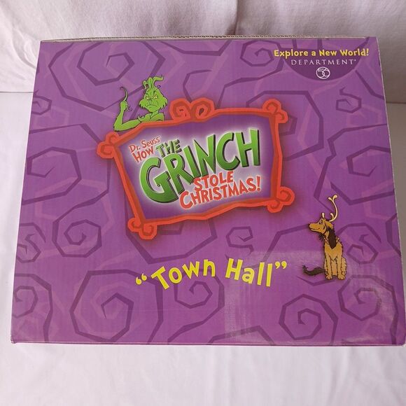 Dept 56 How The Grinch Stole Christmas Town Hall Brand New In Box 2000  Retired - Picture 2 of 7
